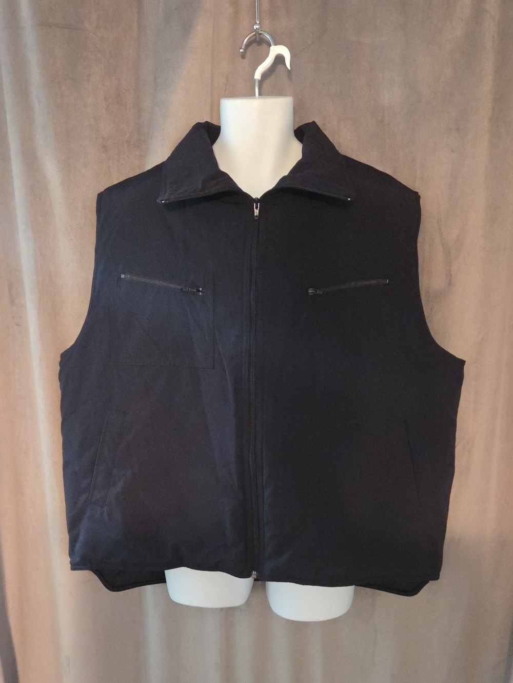 Men's XXXL Bishop Black Zip Front Vest